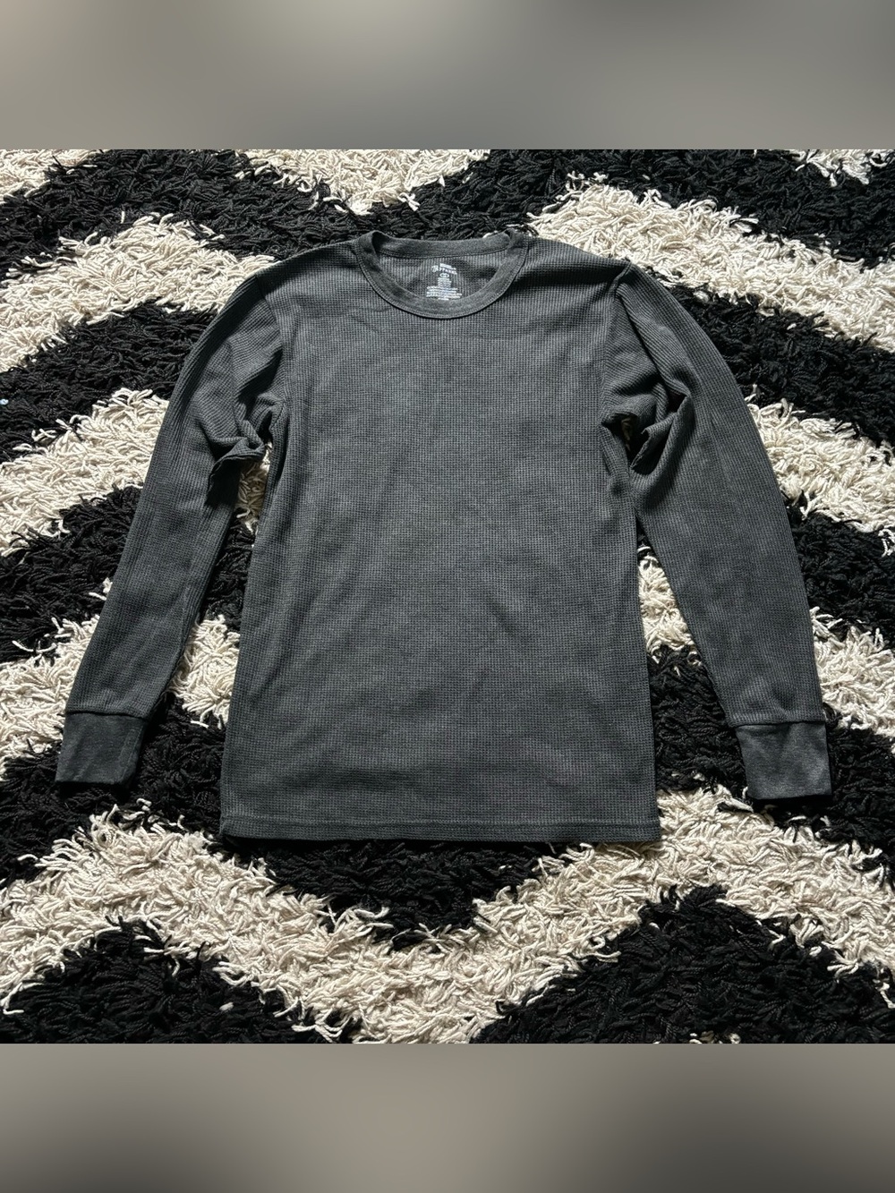 7 Apparel Thin Grey Thermal Long Sleeve Shirt
